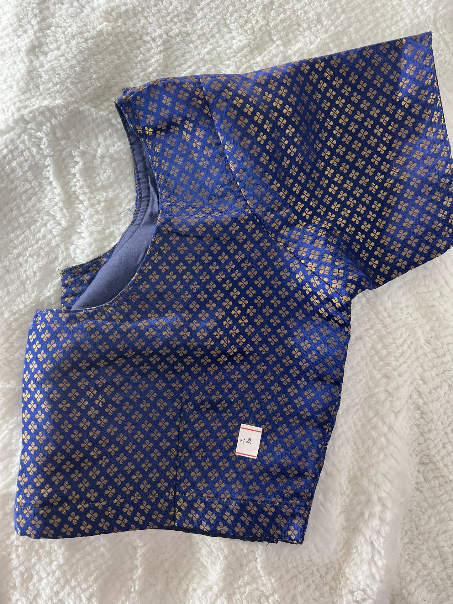 Navy Blue Copper Zari Blouse