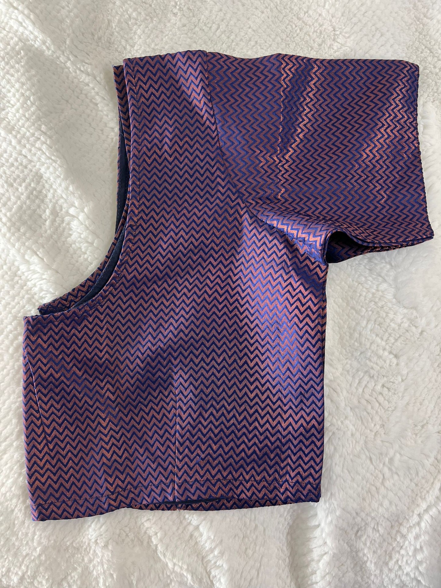 Royal Blue Copper Zari Blouse