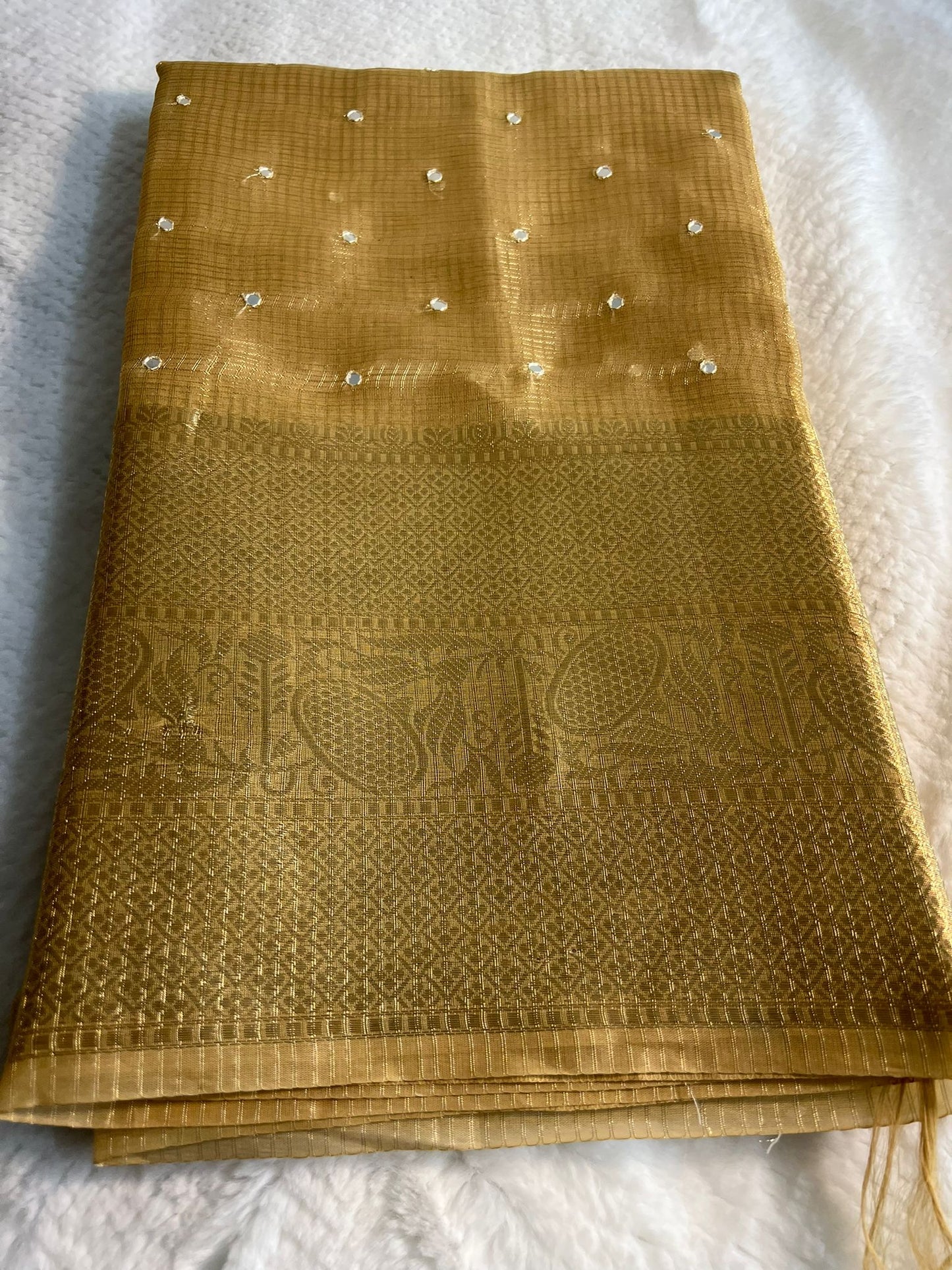 Nita Mirror Golden Banarasi Tissue Silk Saree
