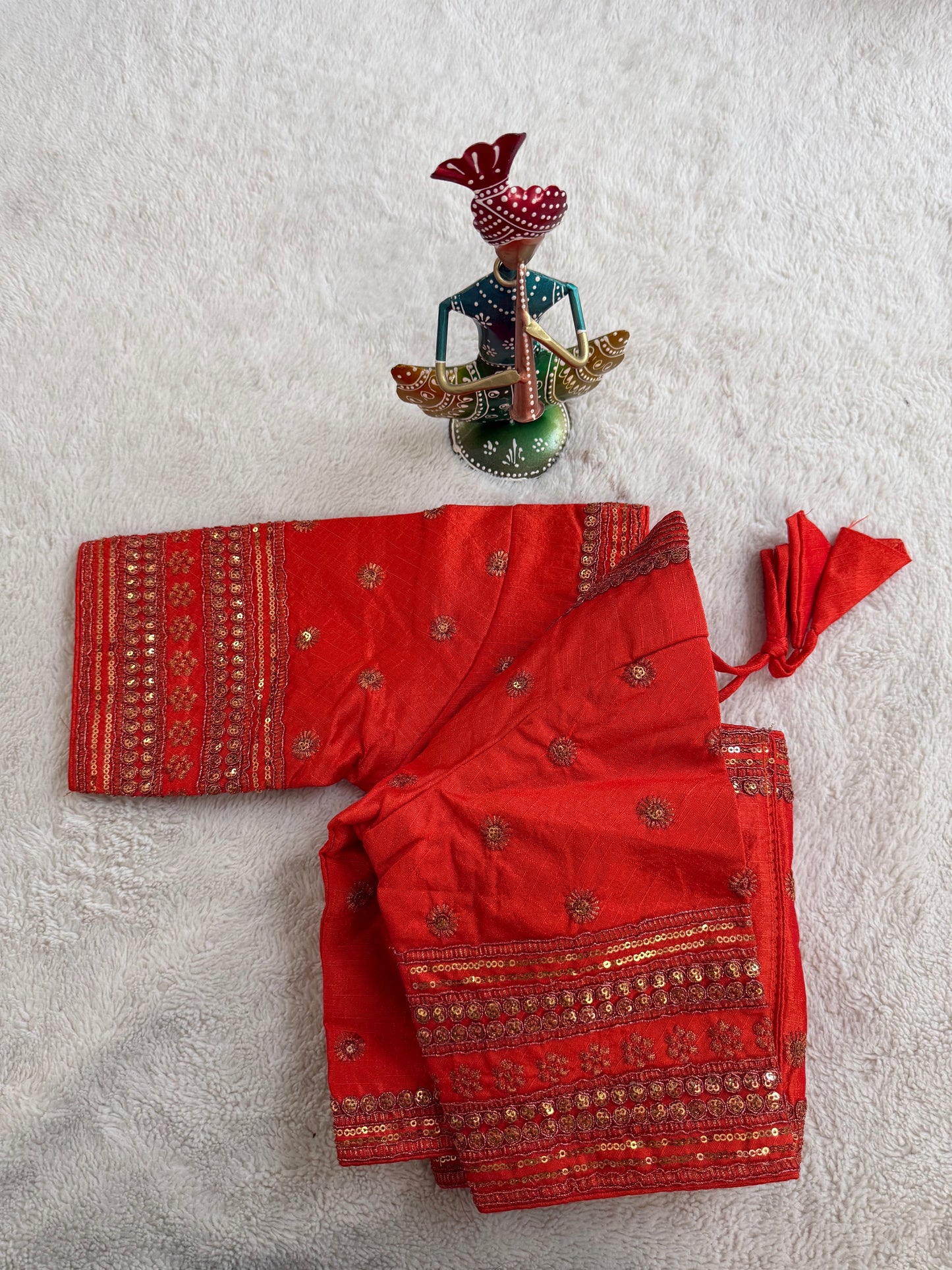 Orange Embroidery Blouse