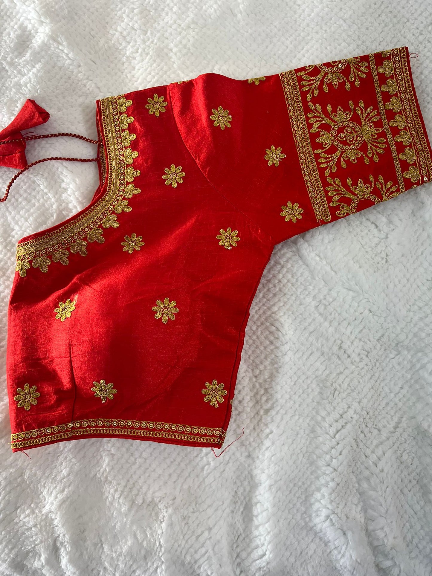 Orange Design 2 Embroidery Blouse