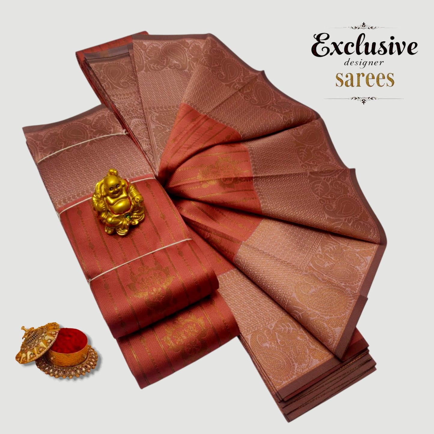 Orange and Peach Kubera Soft Silk Saree