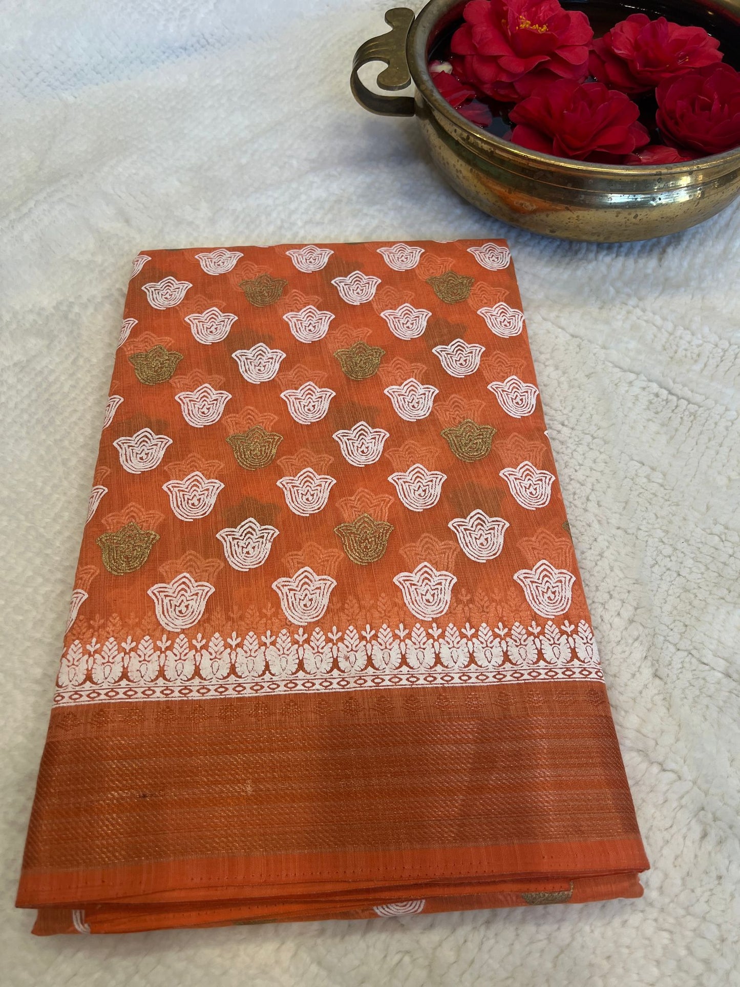 Orange Star Plus Silk Cotton Saree