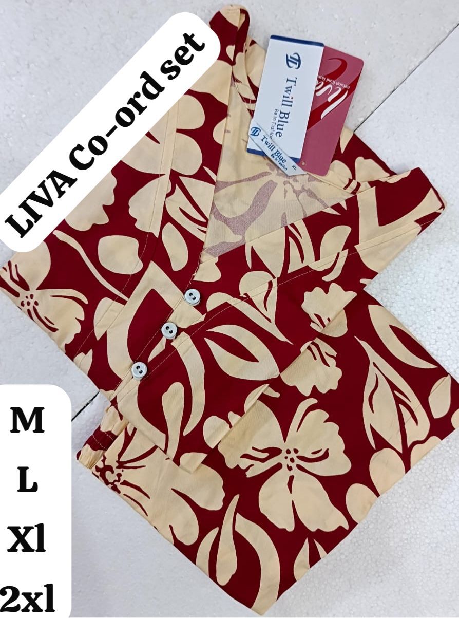 Maroon LIVA Co-ord Set