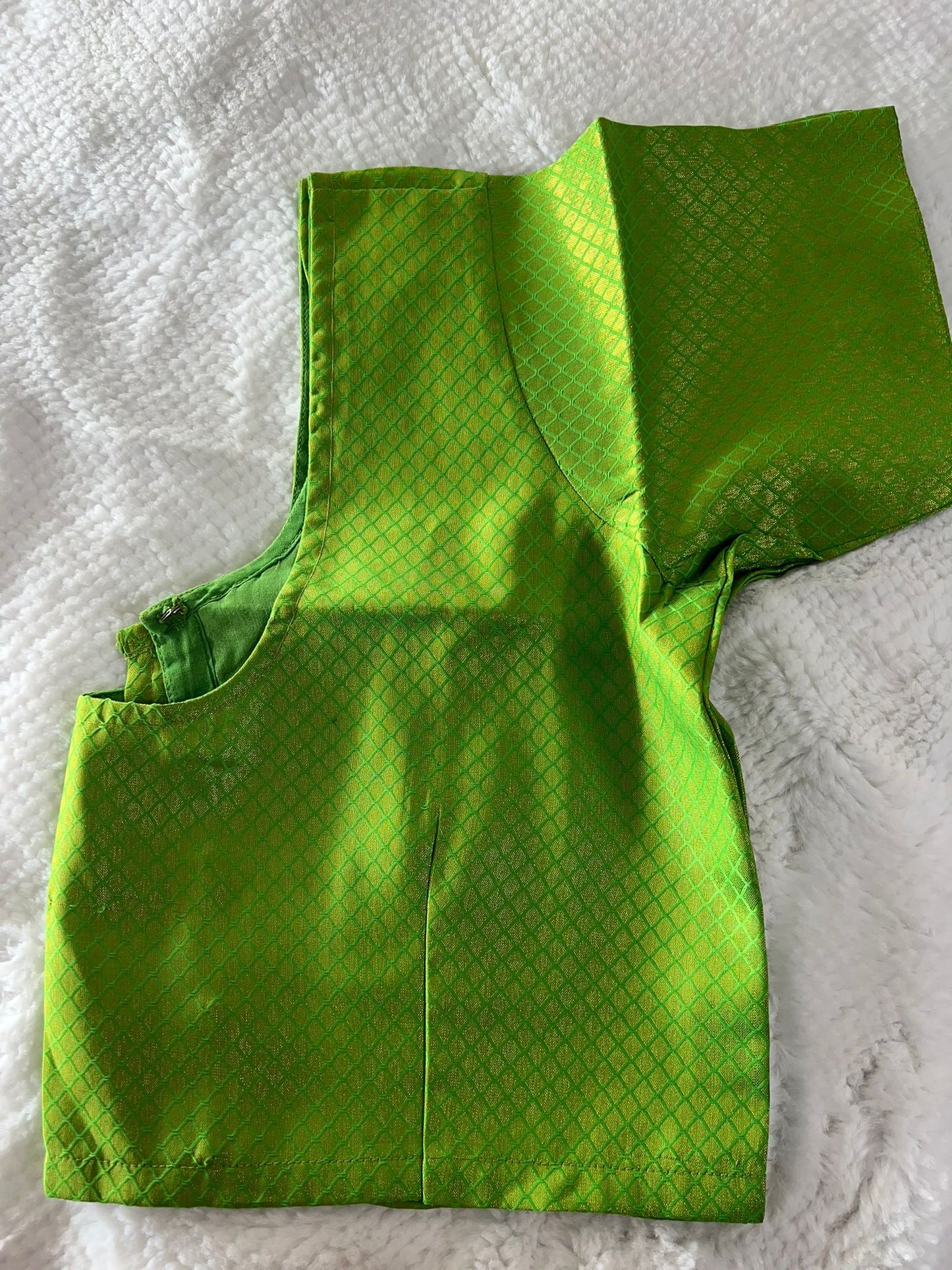 Parrot Green Copper Zari Blouse