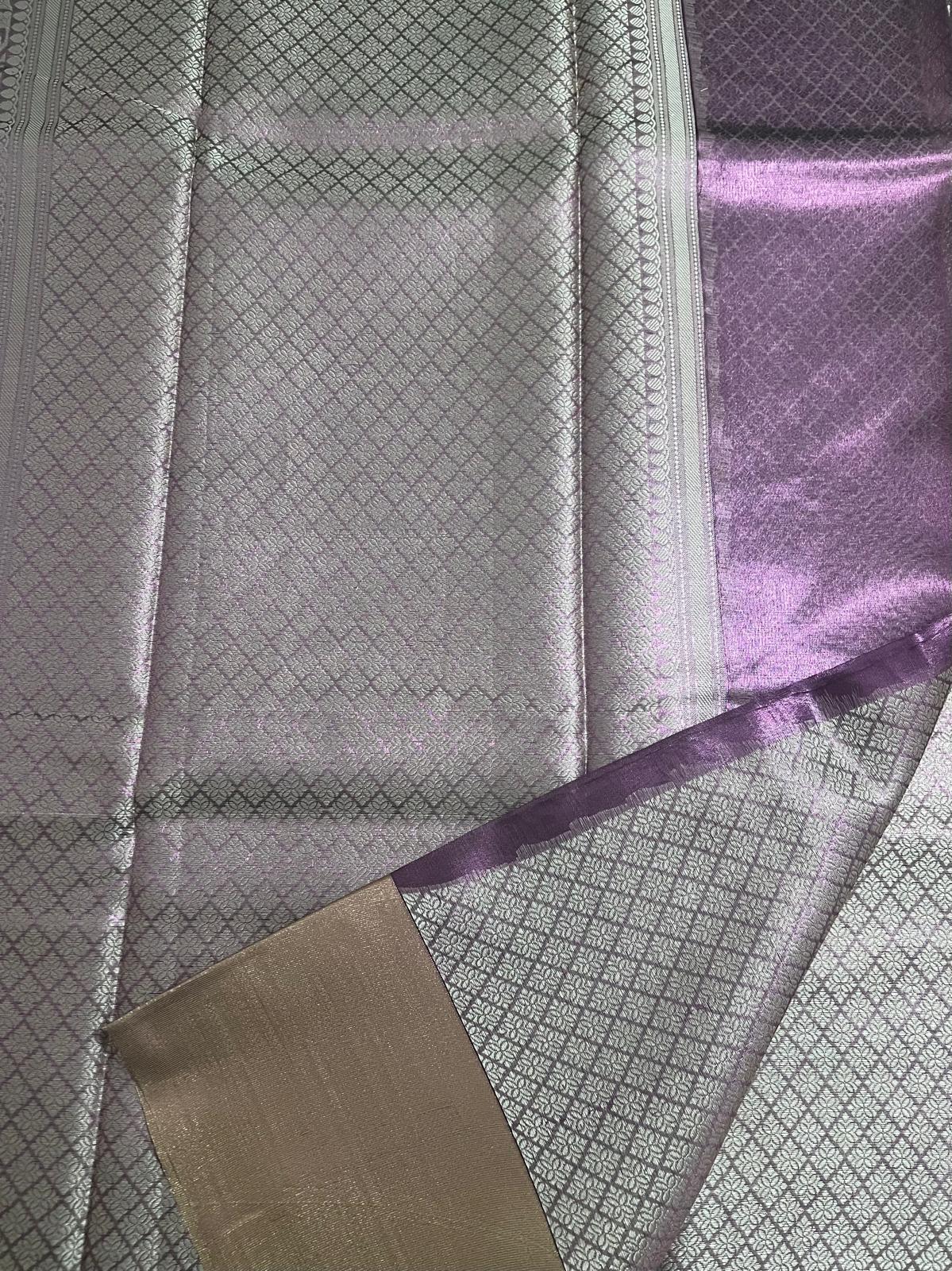 Pink Nita Ambani Inspired Tissue Semi Silk Saree