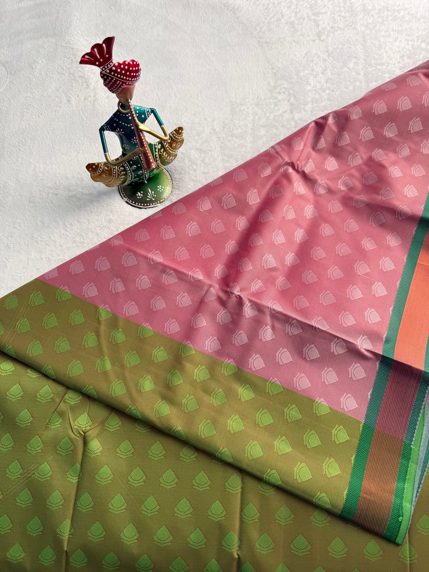 Baby Pink and Green Traditional Gift Saree