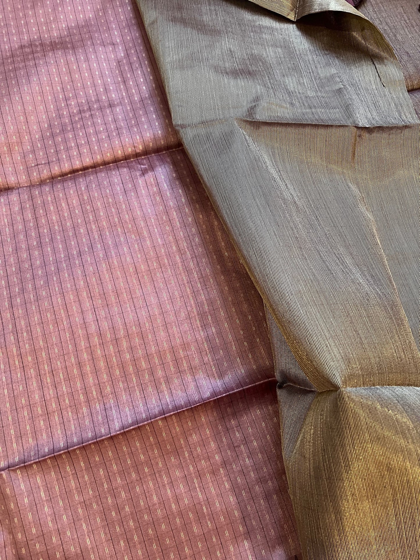 Pink Swastik Semi Tussar Silk Saree