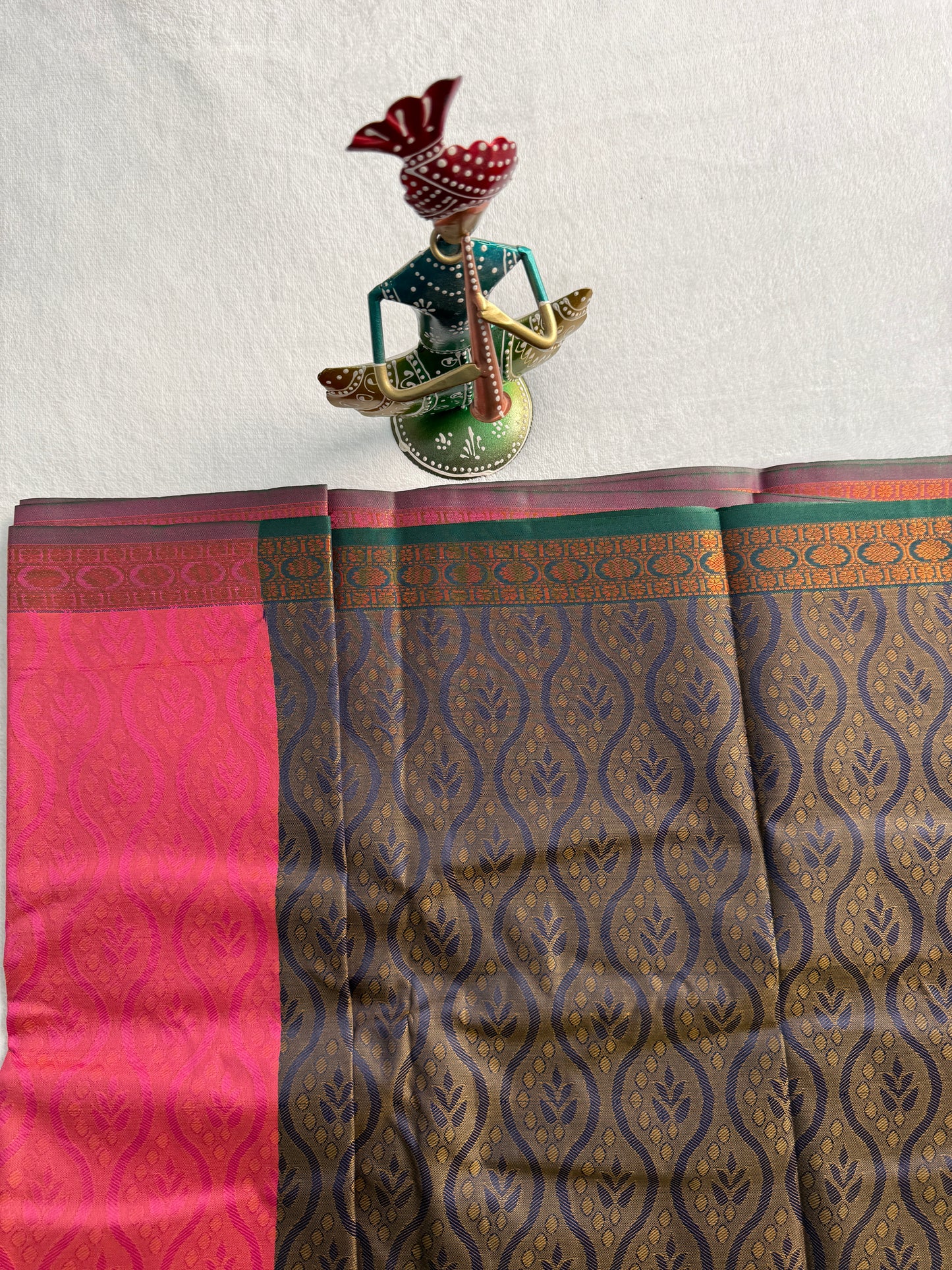 Hot Pink and Blue Traditional Gift Saree