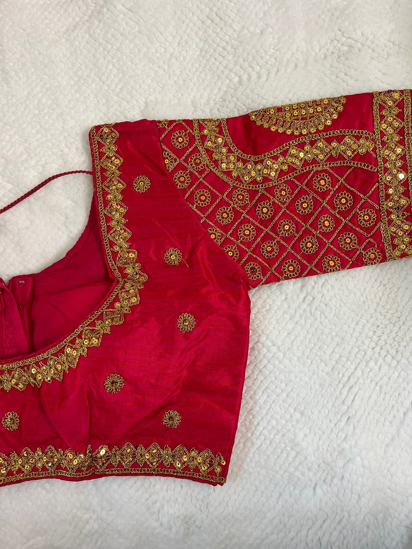 Pink Double Shade Embroidery Blouse