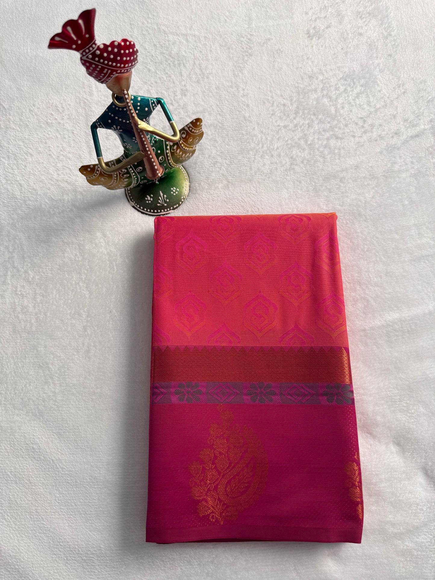 Hot Pink and Green Traditional Gift Saree