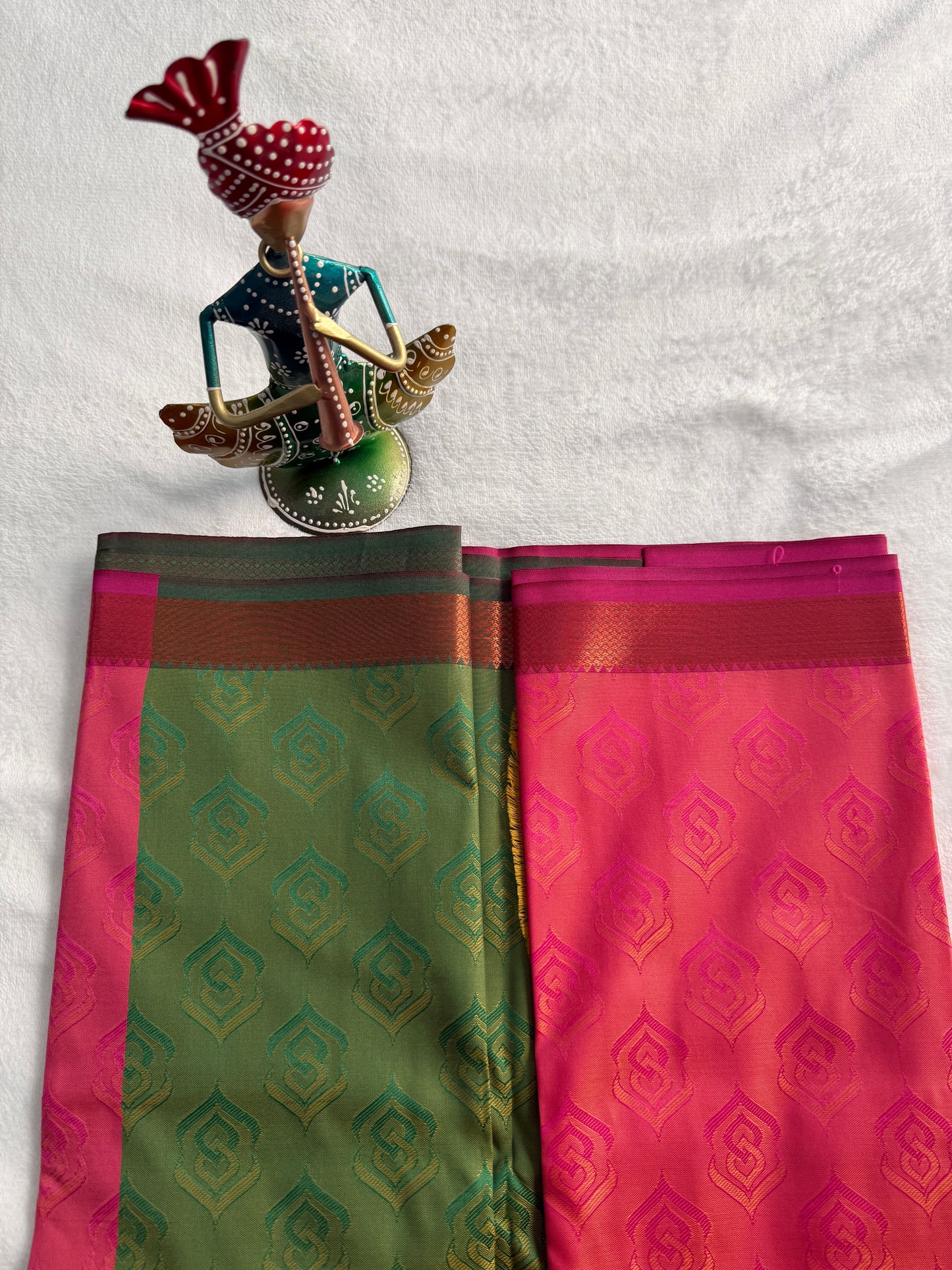 Hot Pink and Green Traditional Gift Saree