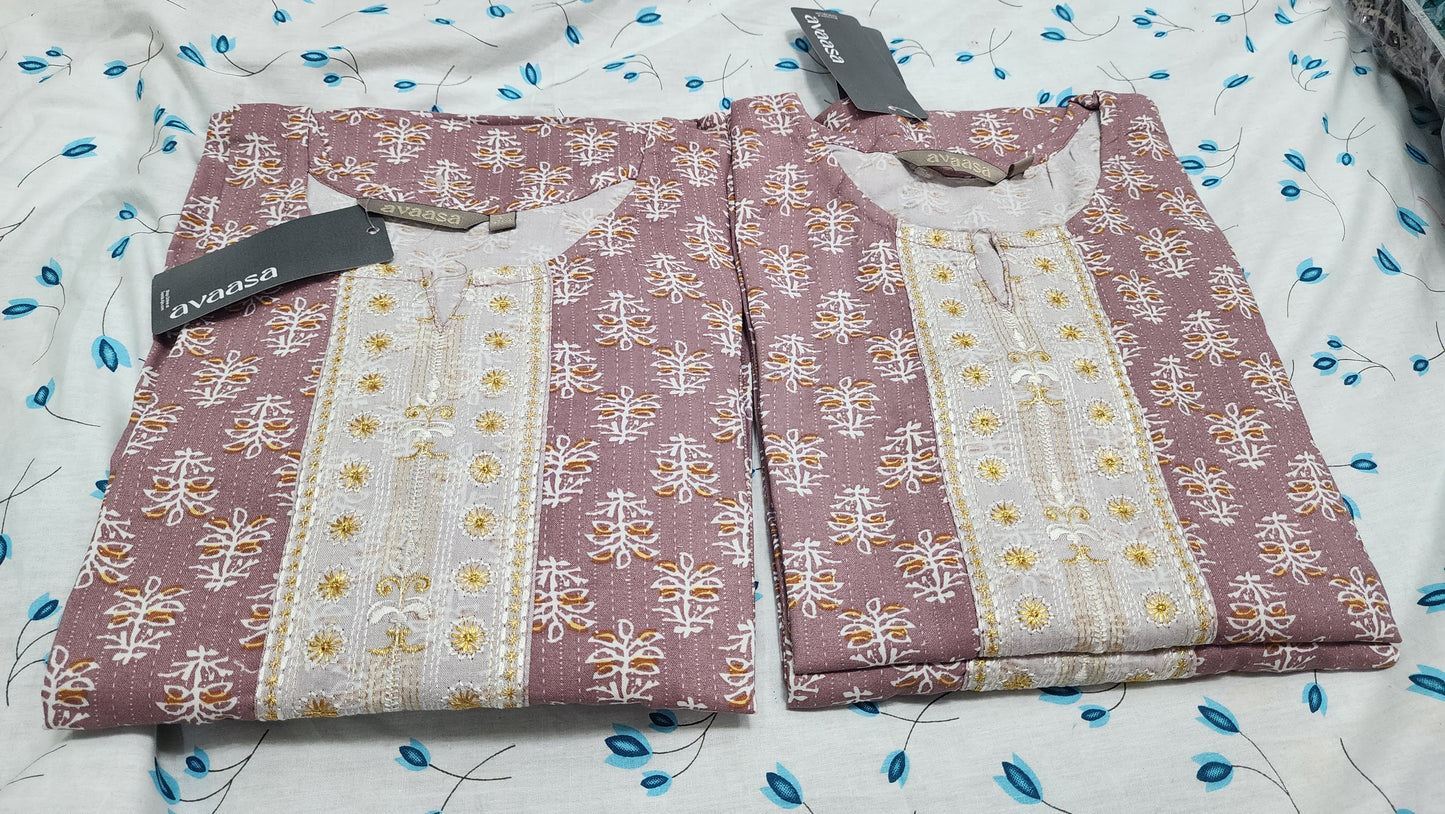 Light Pink with White Kurti