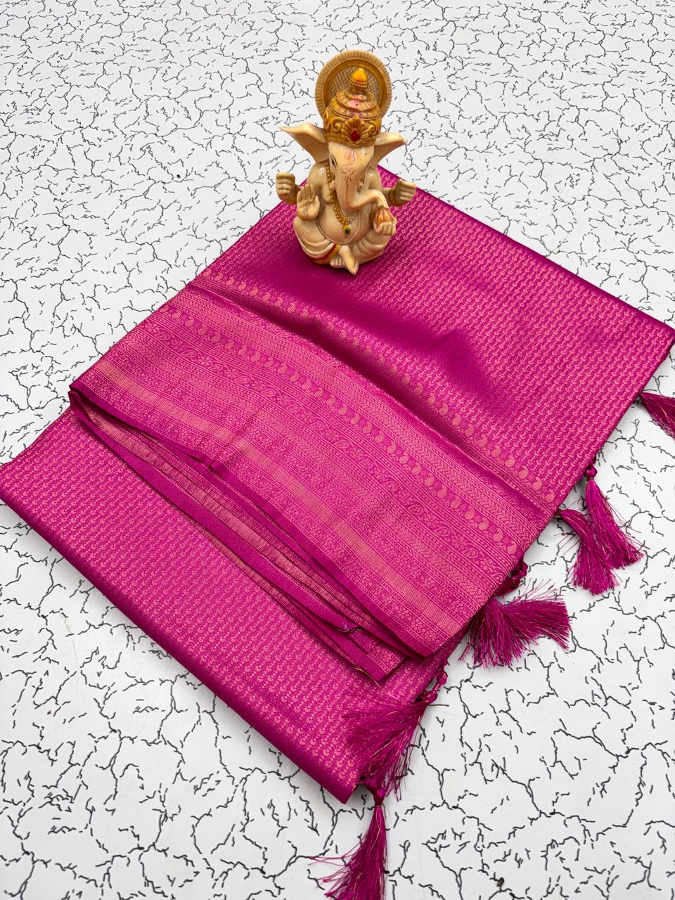 Dark Pink Softy Silk Saree
