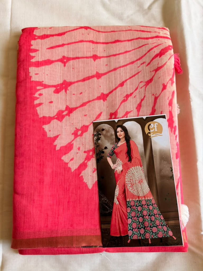 Pink Anaya Silk Linen Saree
