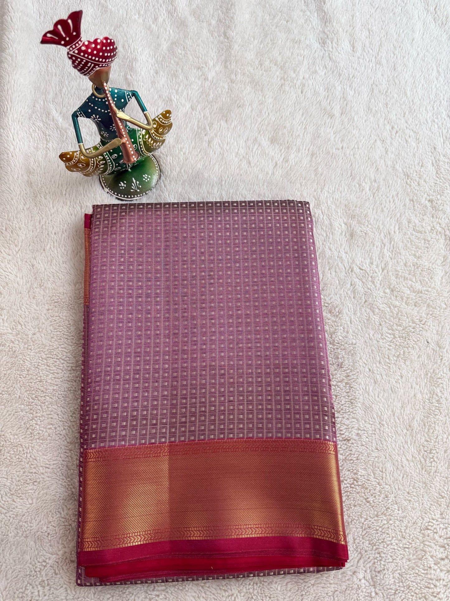 Pink with Red Border Tissue Saree