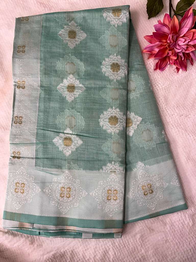 Pista Green Chanchal Linen Saree