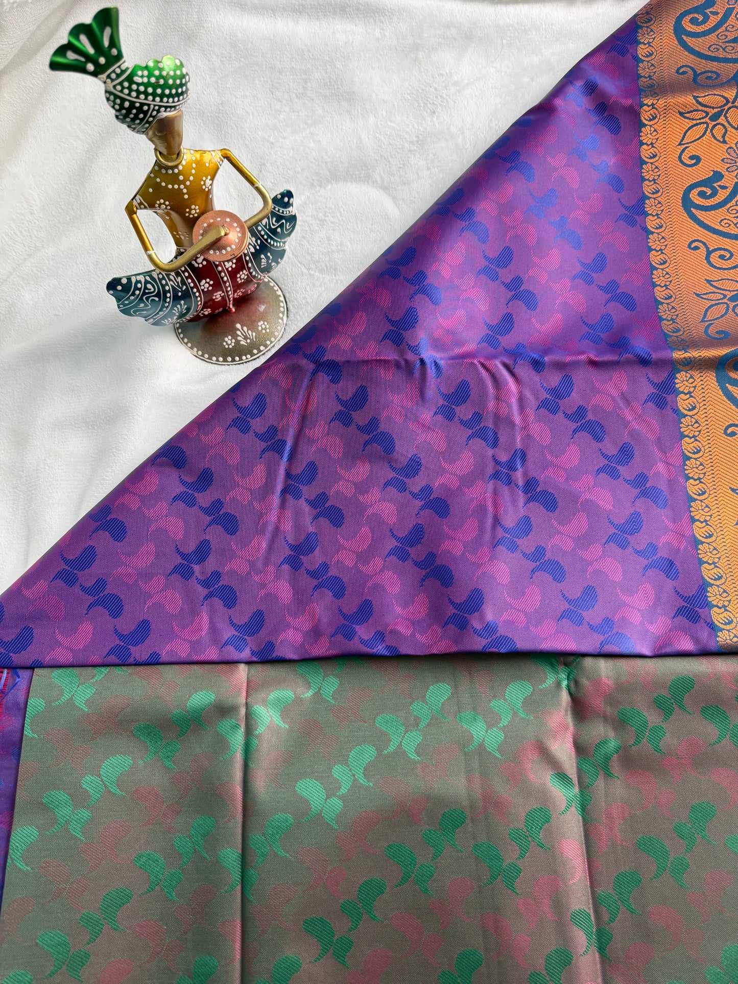 Purple and Green Traditional Gift Saree