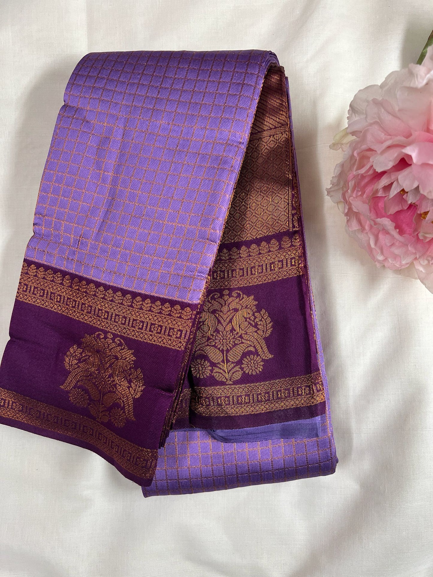 Purple Samudrika Semi Silk Saree