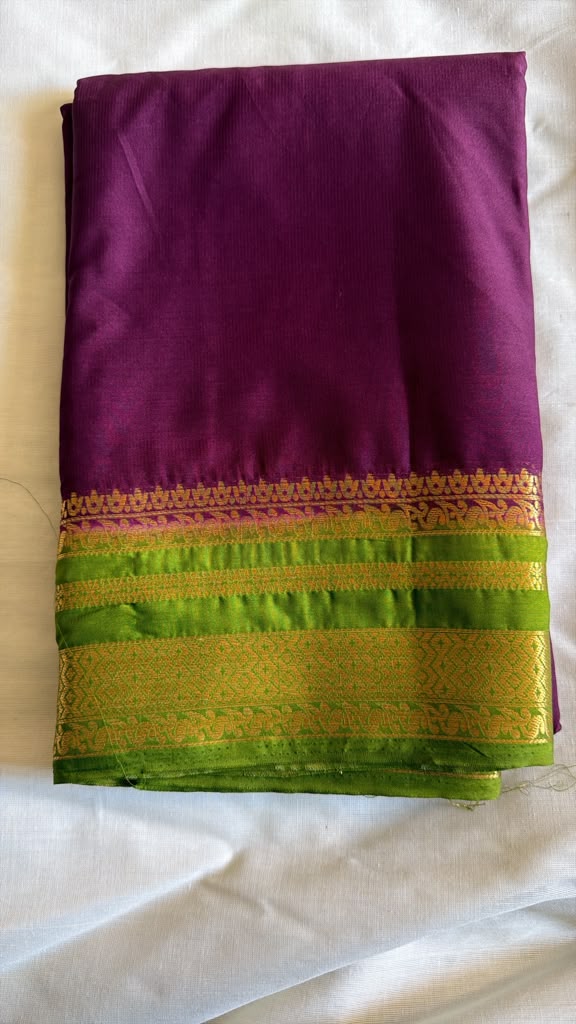 Purple Semi Crepe Saree