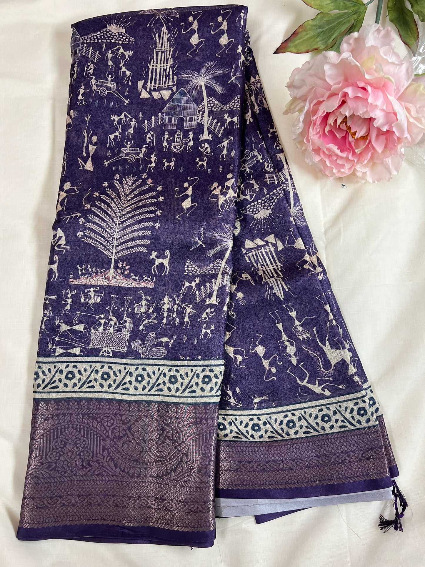 Purple Netflix Fancy Saree