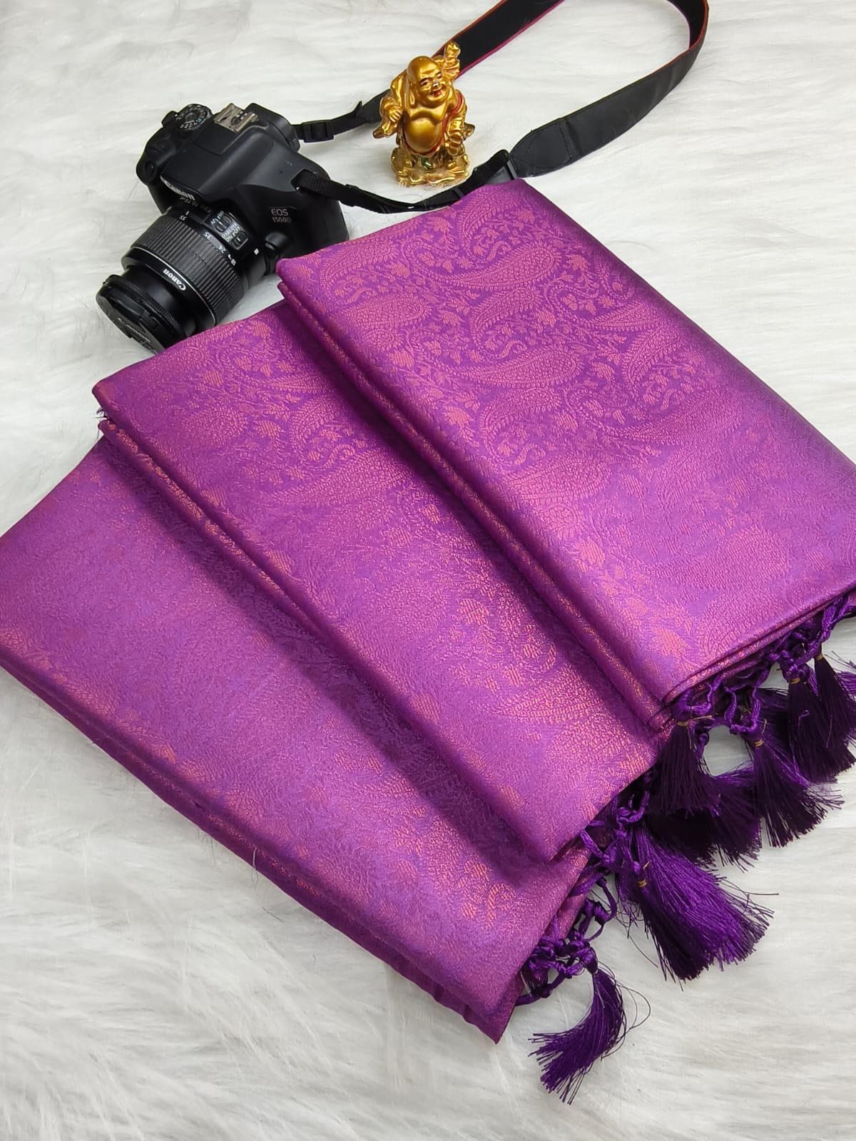 Purple Softy Silk Saree