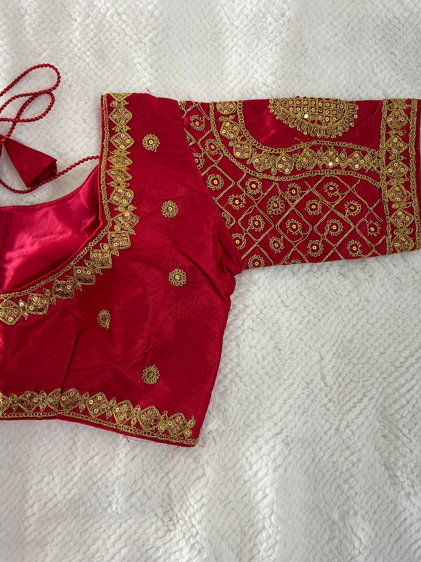Red Design 2 Embroidery Blouse