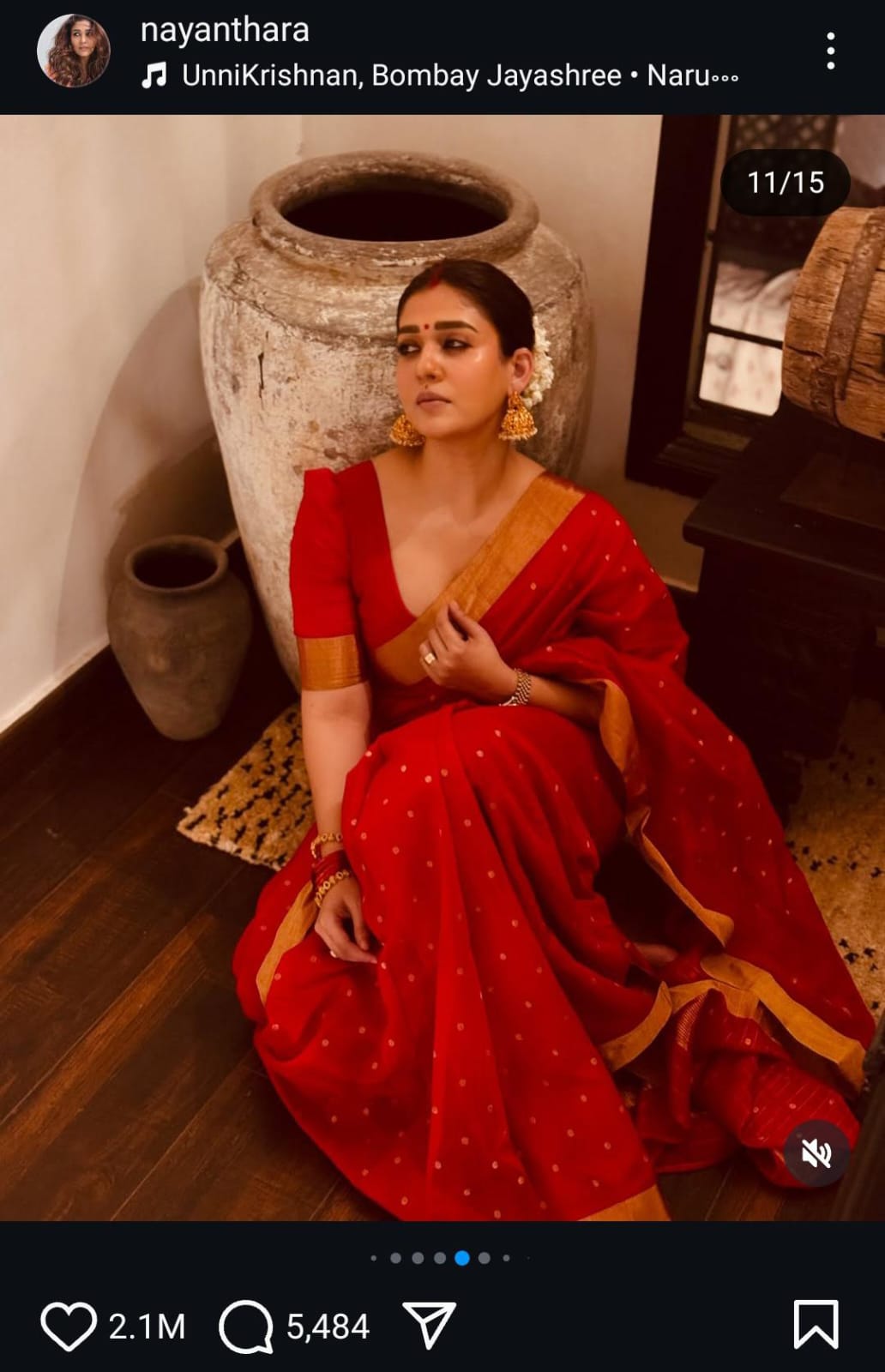 Nayantara Inspired Red Saree