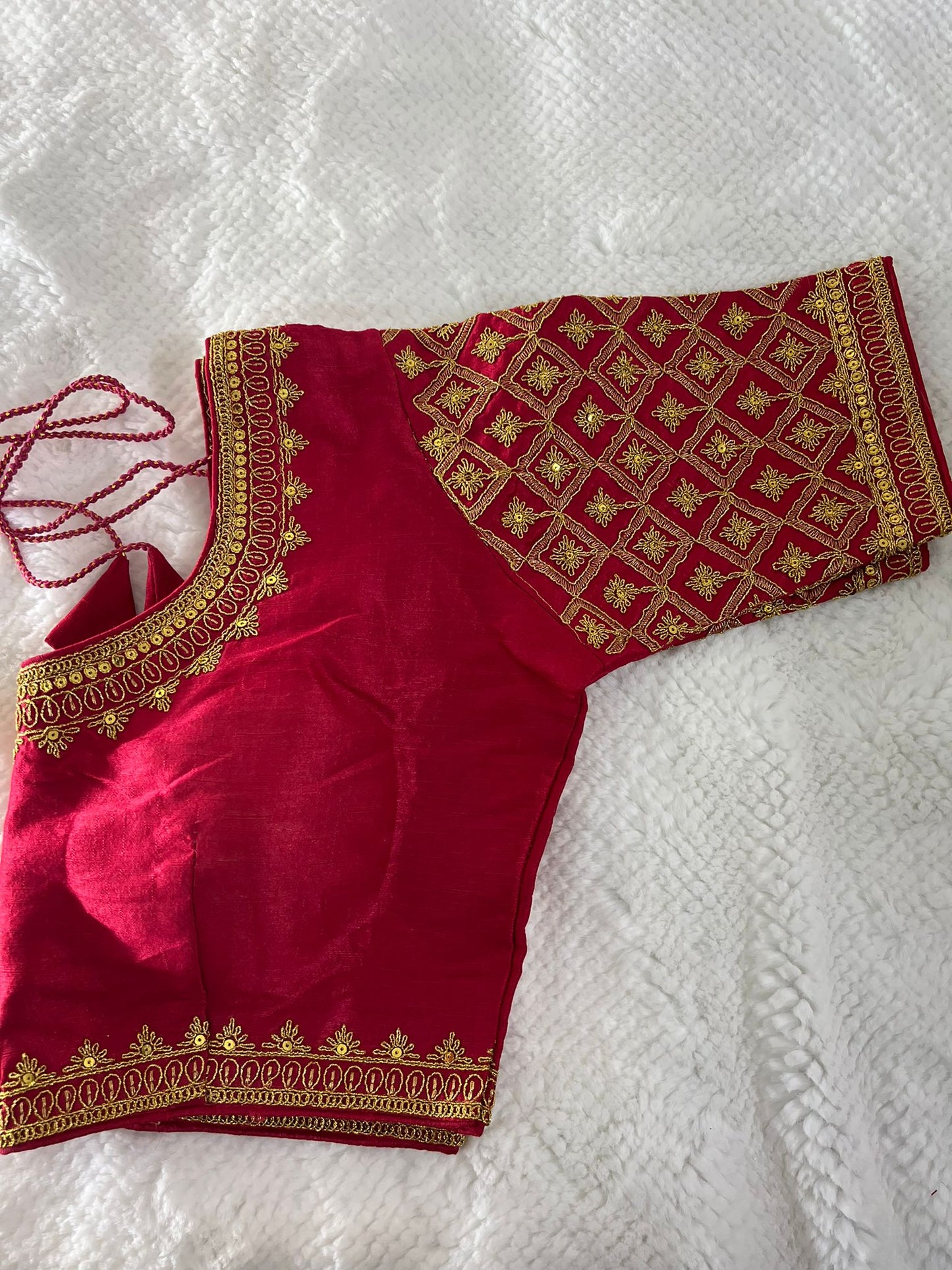 Red Design 3 Embroidery Blouse