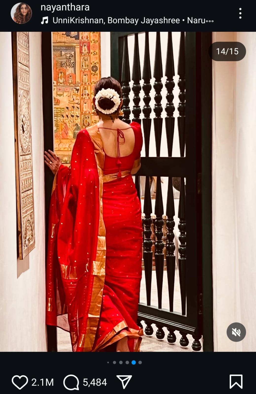 Nayantara Inspired Red Saree