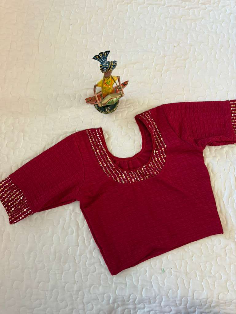 Red Chamki Stretchable Blouse