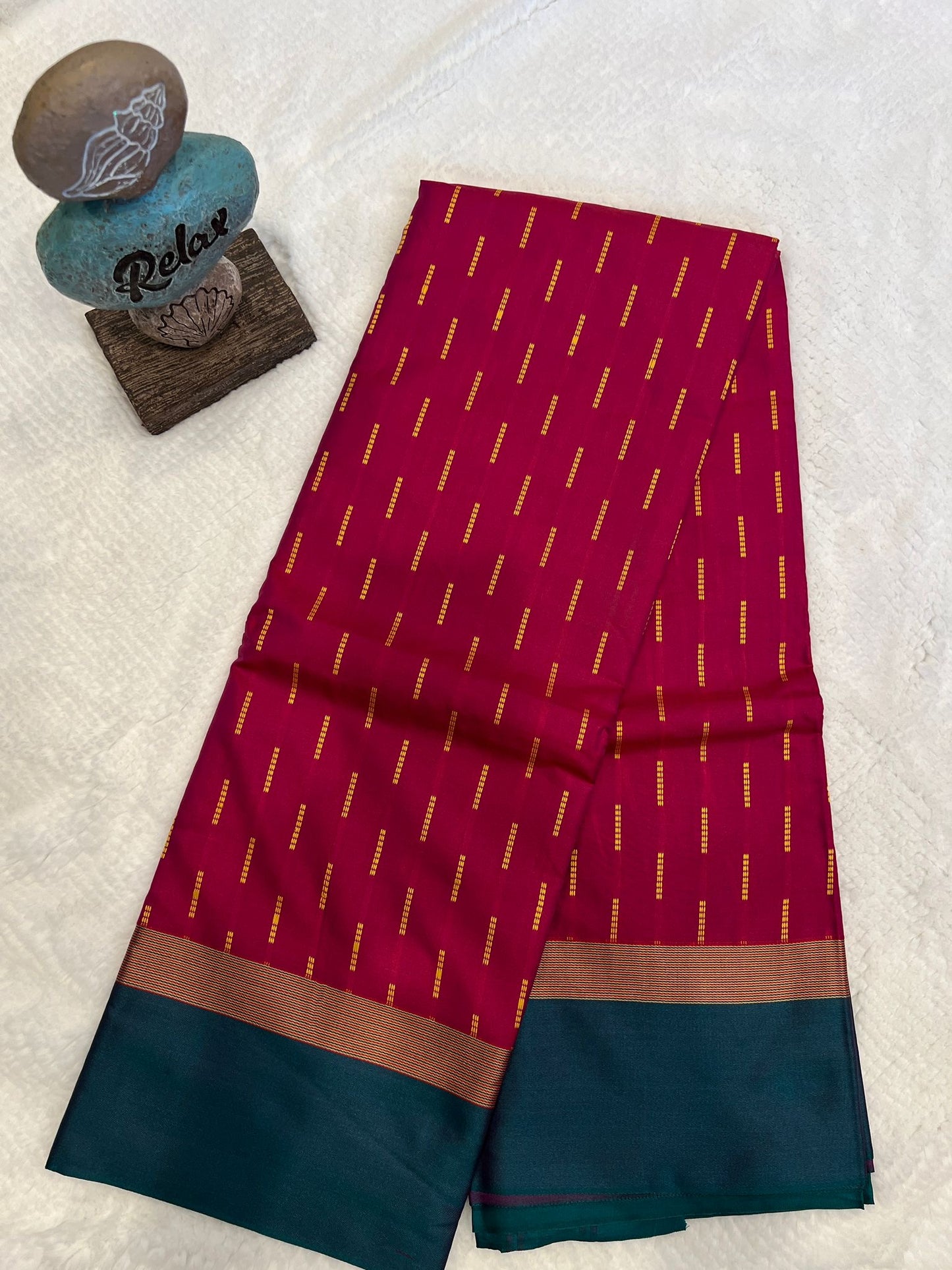 Magenta and Green Kiya Arani Semi Soft Silk Saree