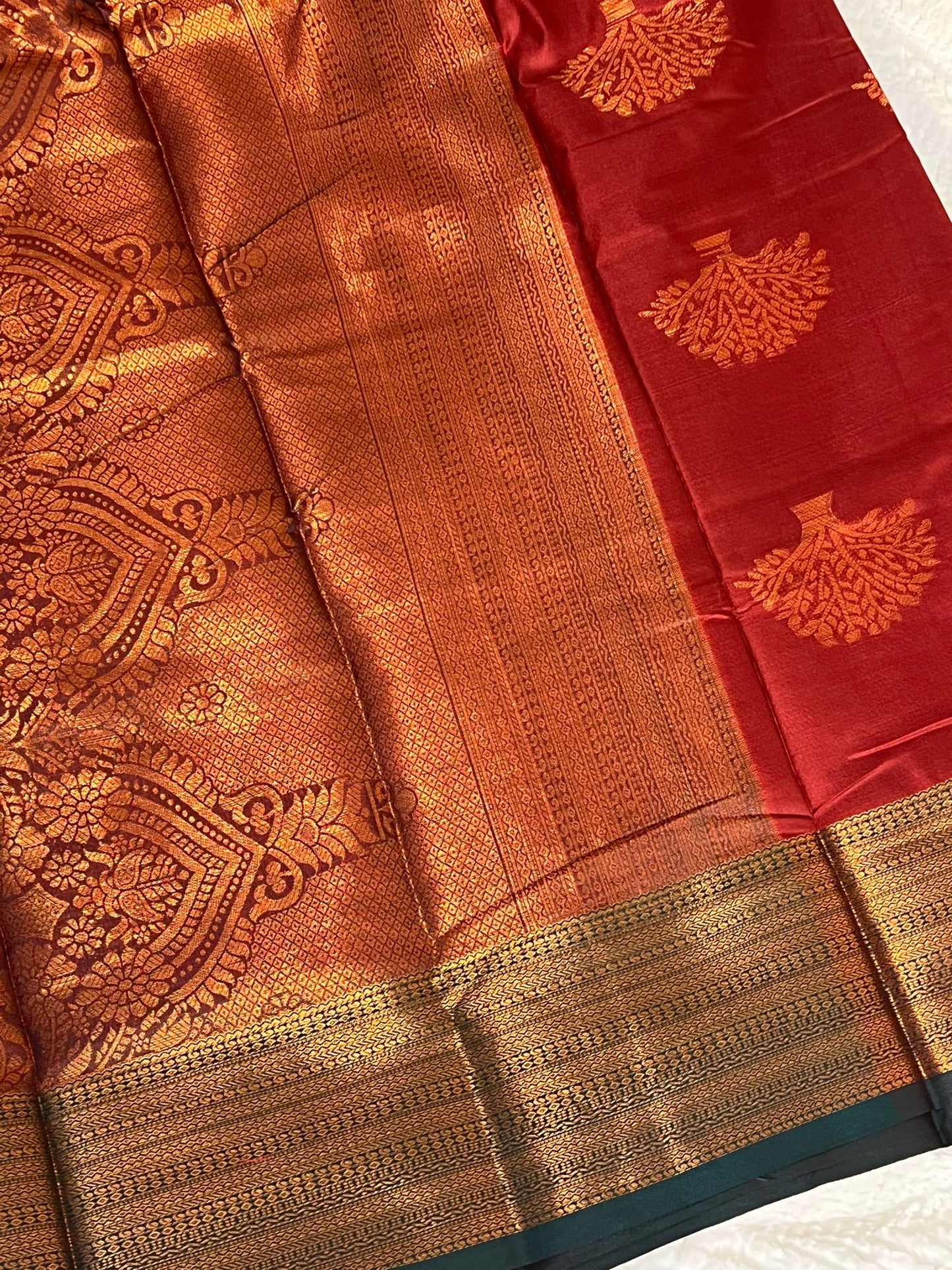 Red with Golden Butter Silk Saree