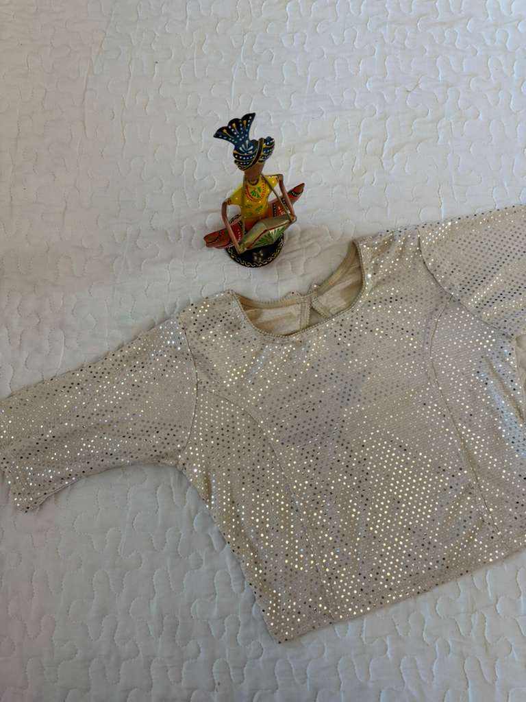 Silver Chamki Stretchable Blouse