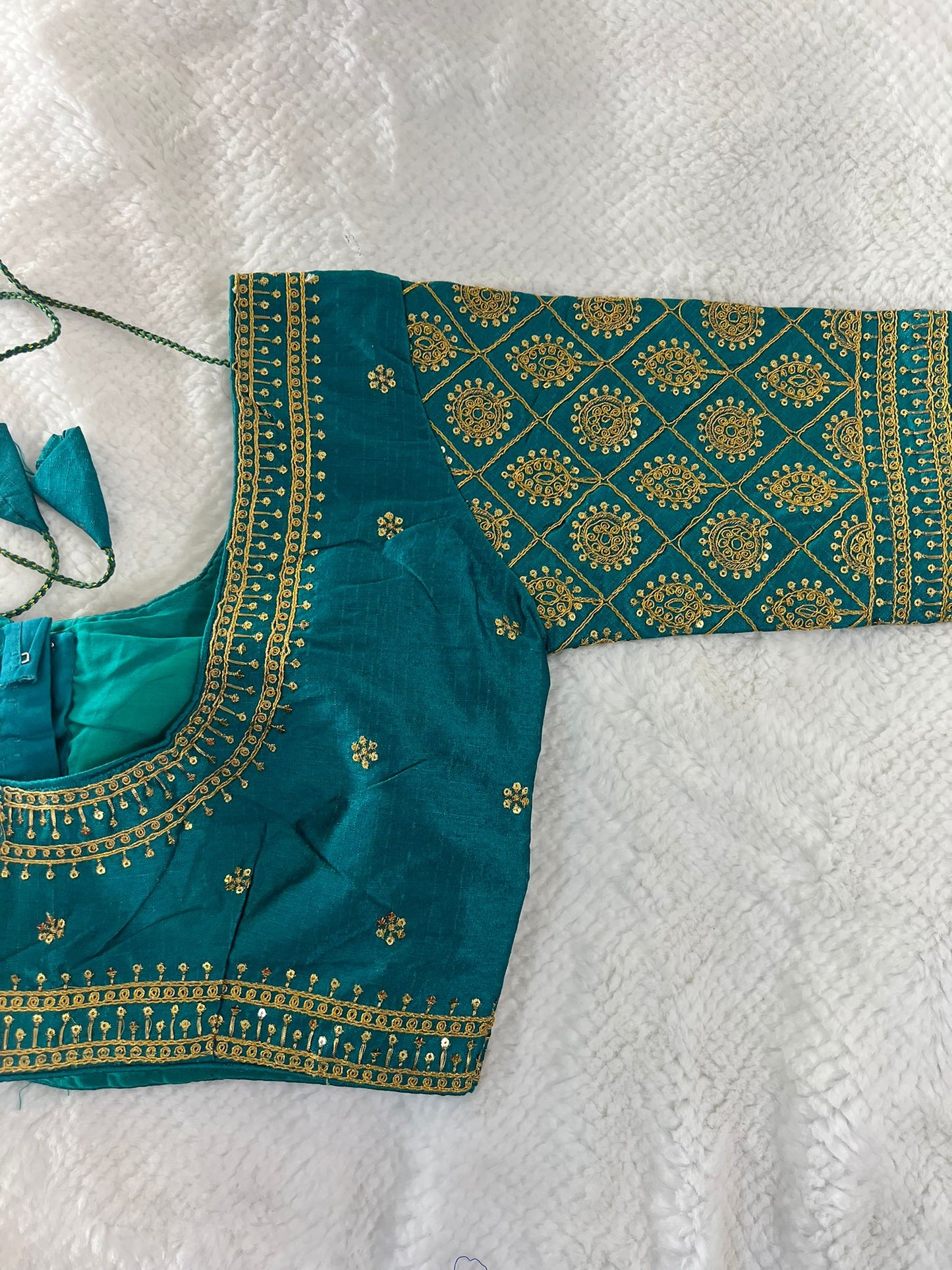 Teal Embroidery Blouse
