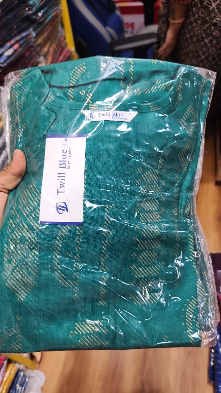 Teal Festive Silk Kurti
