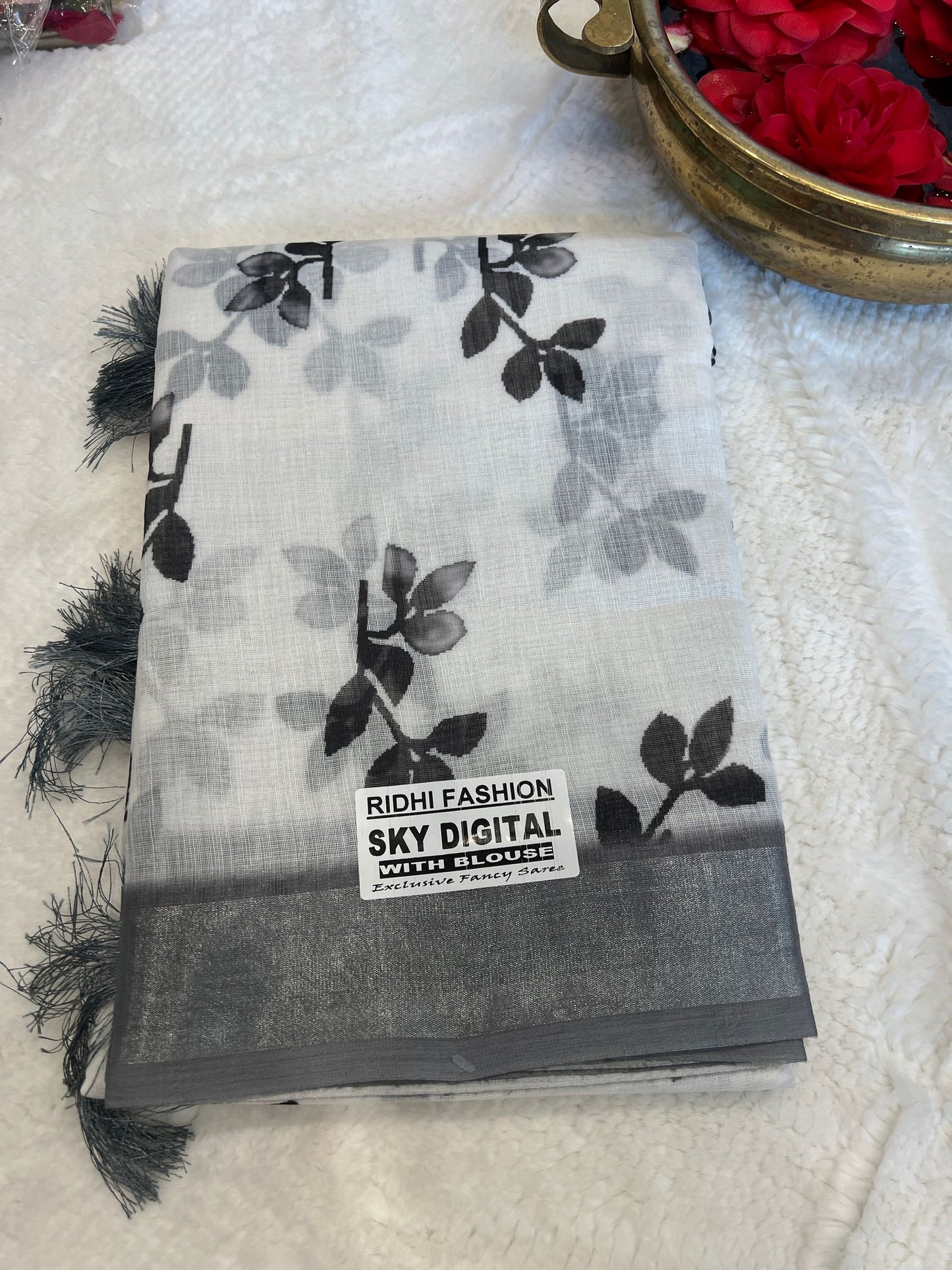 White Sky Digital Fancy Saree