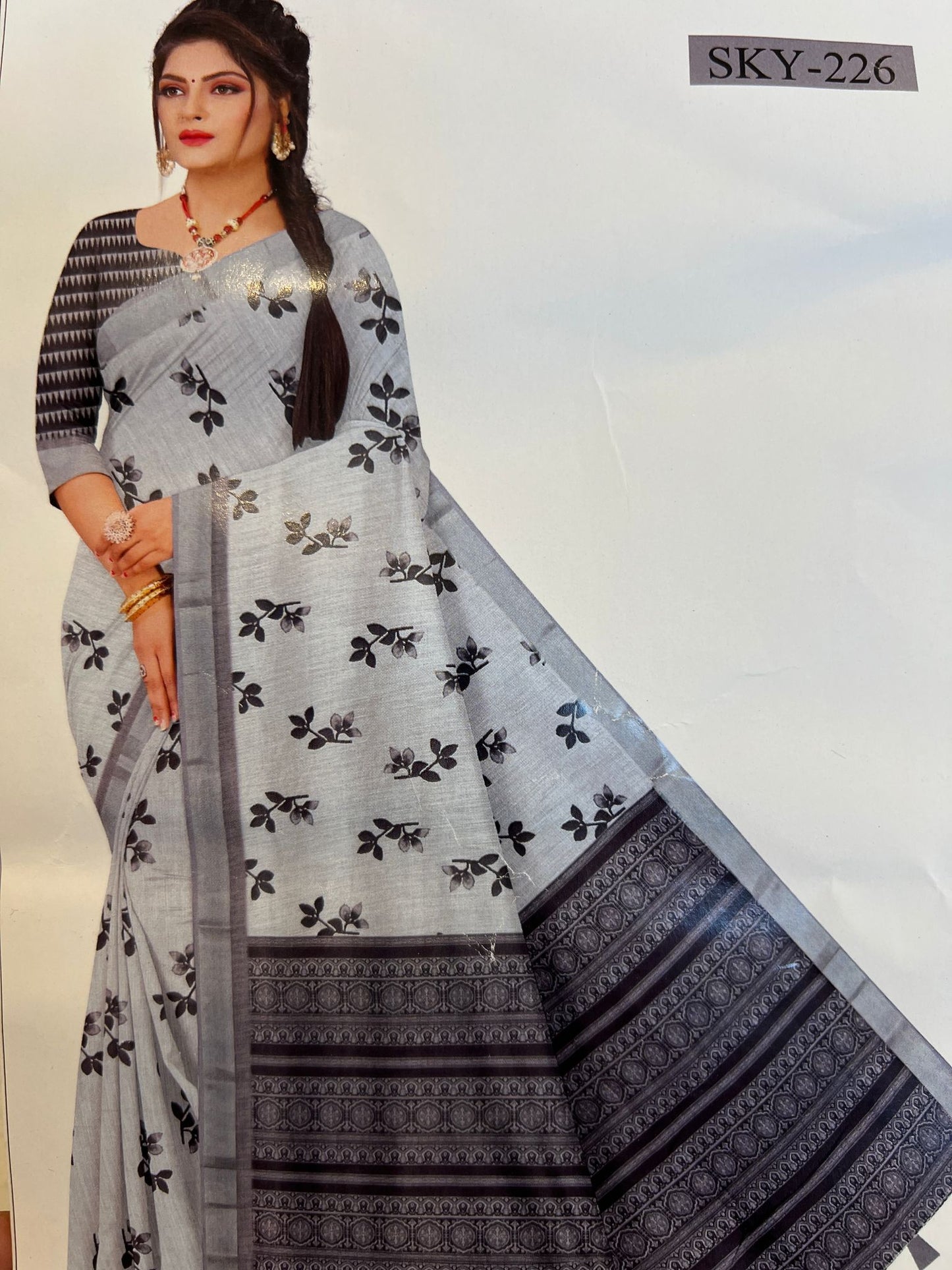 White Sky Digital Fancy Saree