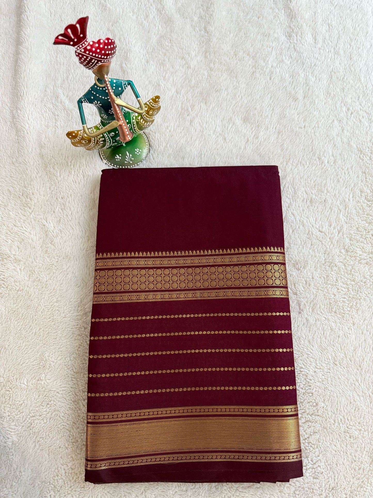 Wine Color with Gold Zari Warm Silk Saree