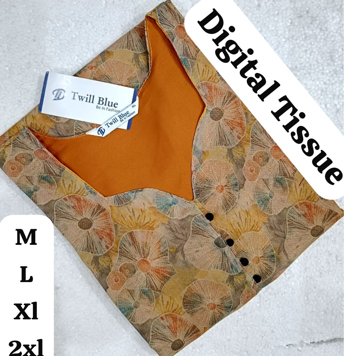 Orange Yellow Tissue Silk Kurti