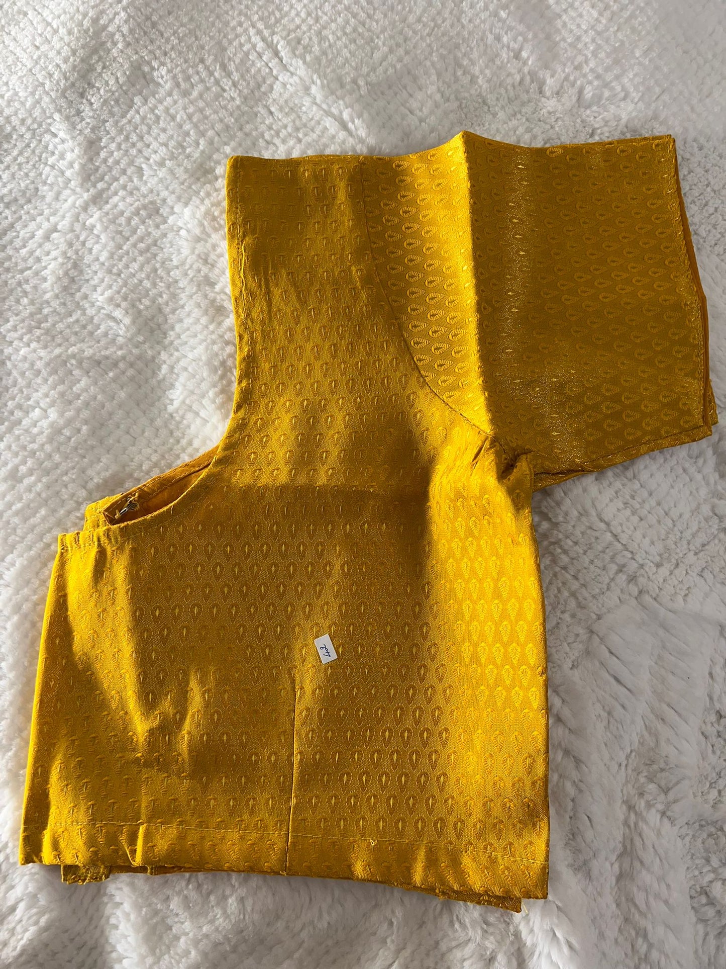 Yellow Copper Zari Blouse