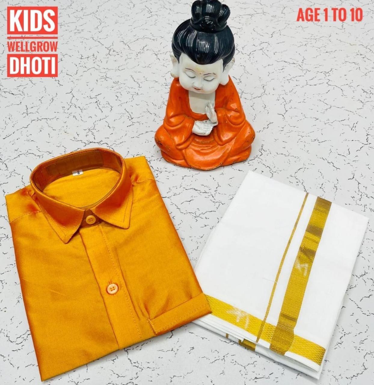 Boys Yellow Shirt & Dhoti Combo