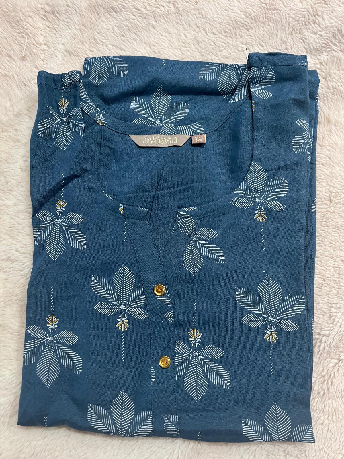 Blue Avaasa Kurti Simple
