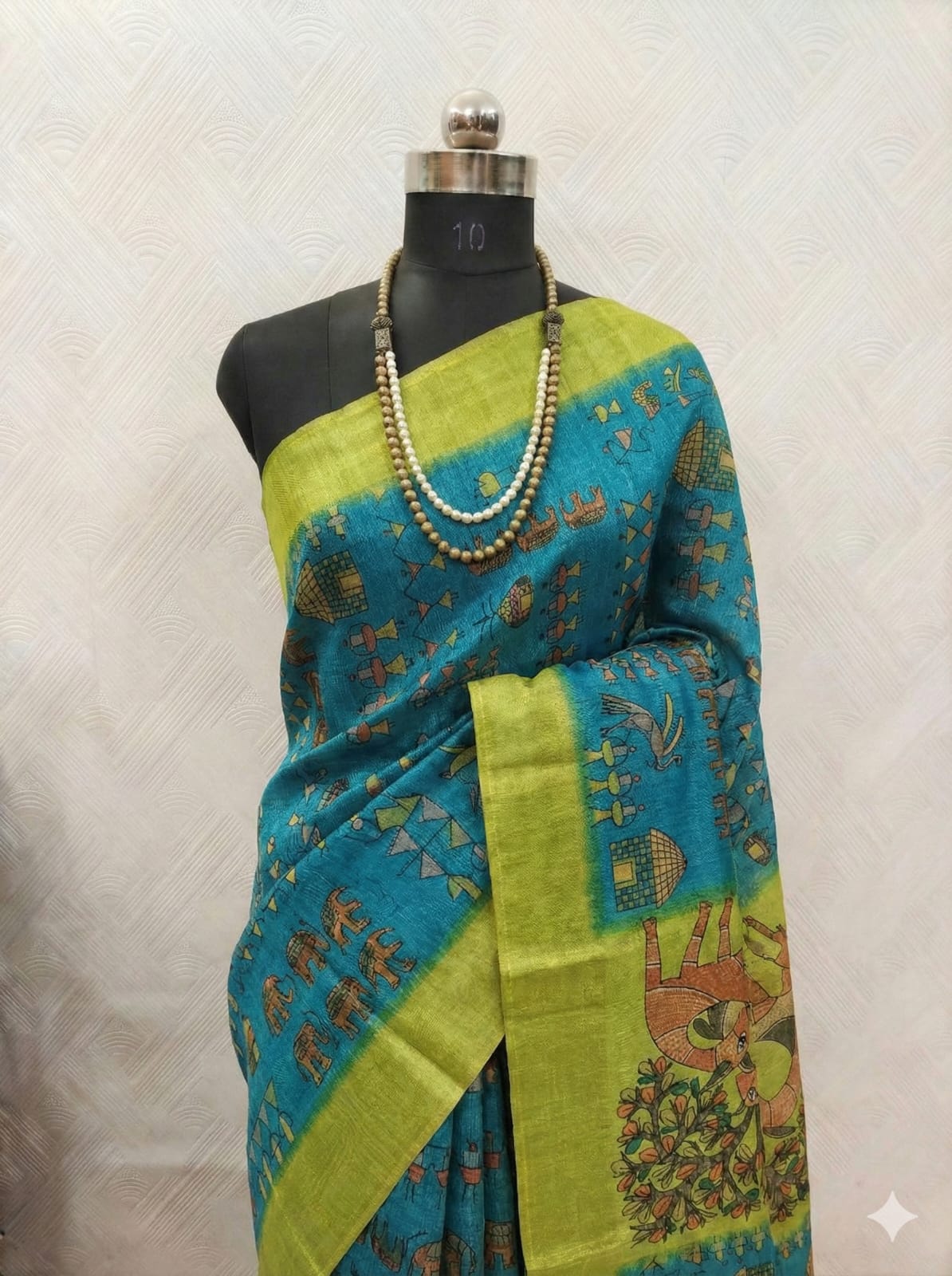 Blue Premium Soft Tissue Saree with Kalamkari Pallu