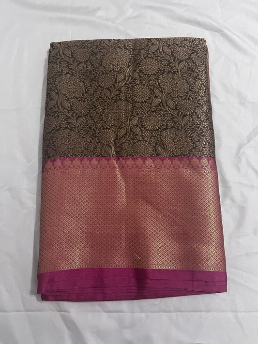Black Tissue Semi Silk Saree