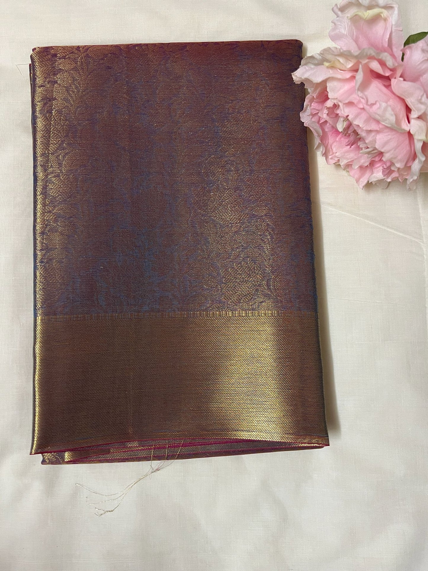 Metallic Blue Ambani Tissue Silk Saree