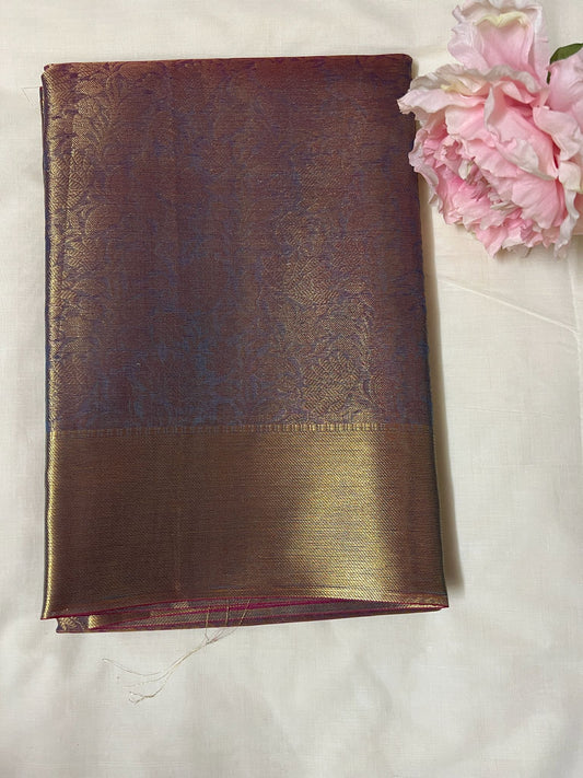 Metallic Blue Ambani Tissue Silk Saree