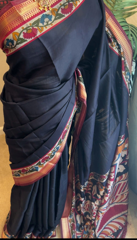 Ashima Black Fancy Saree