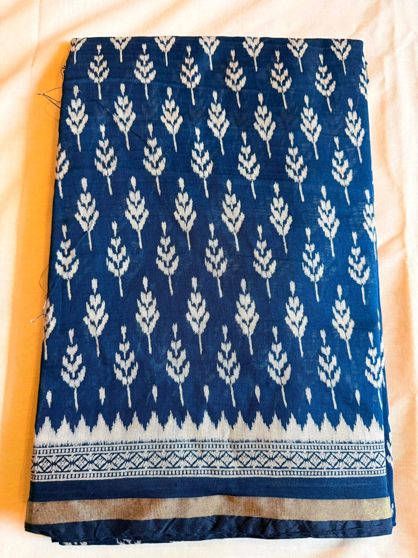 Blue Pattern 1 Chanderi Cotton Saree