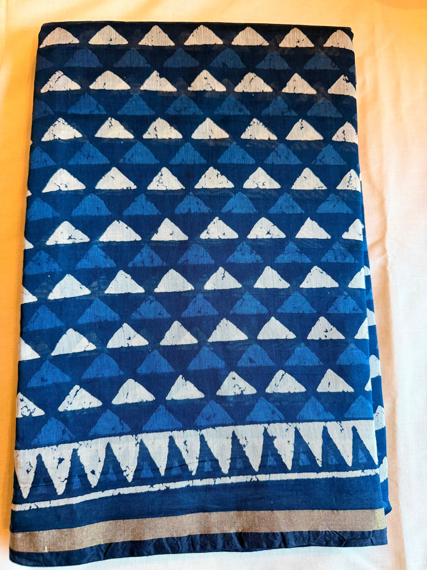 Blue Pattern 2 Chanderi Cotton Saree